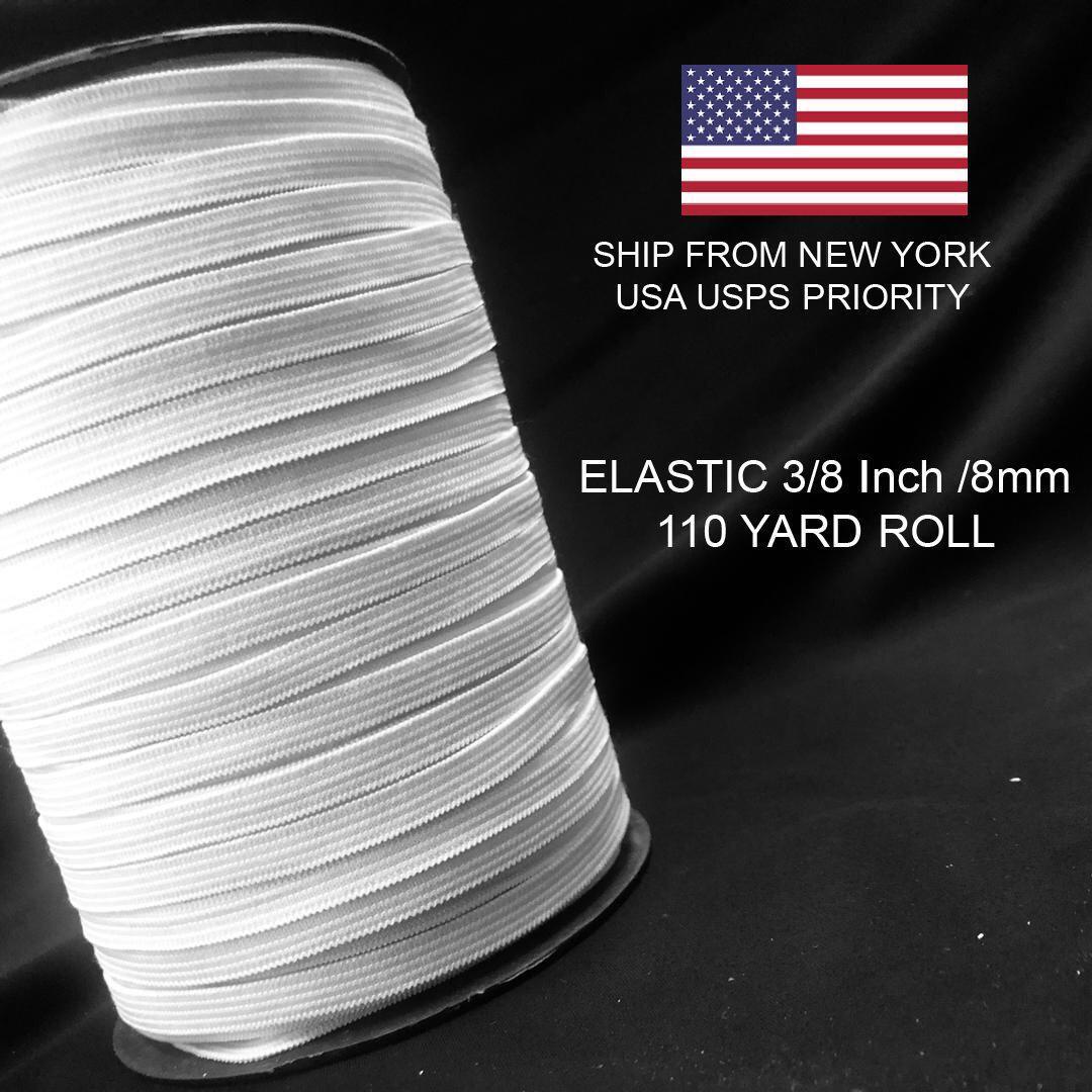 1/4 Inch KNIT Black & White ELASTIC Band for Sewing Face Mask Yards String Cord 
