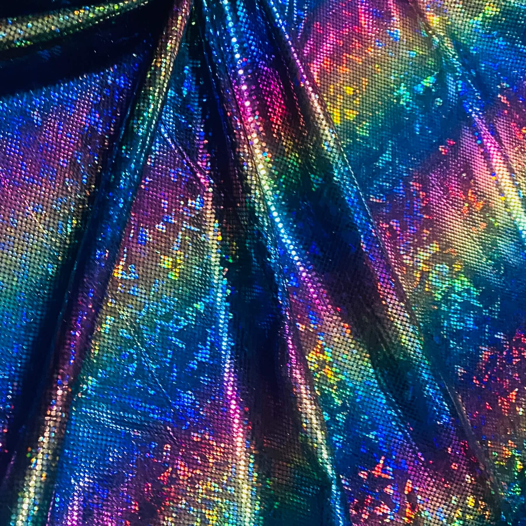 1 Yard 4-way Stretch Midnight Reflective Fabric,iridescent Rainbow  Reflective Fabric,spandex Knit Fabric,designer Fabric,halloween Costume, 