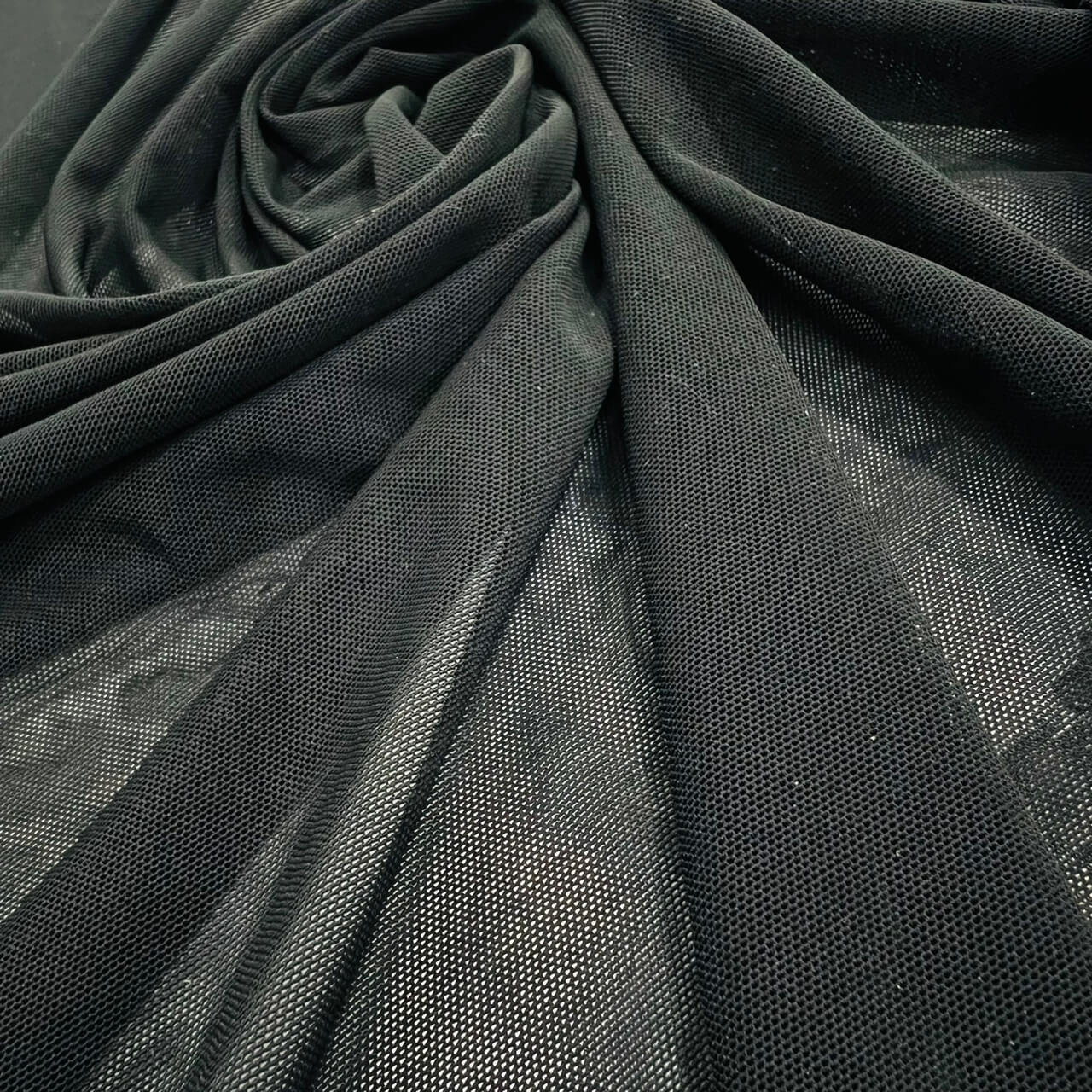 Black Stretch Mesh, Activewear Mesh Fabric