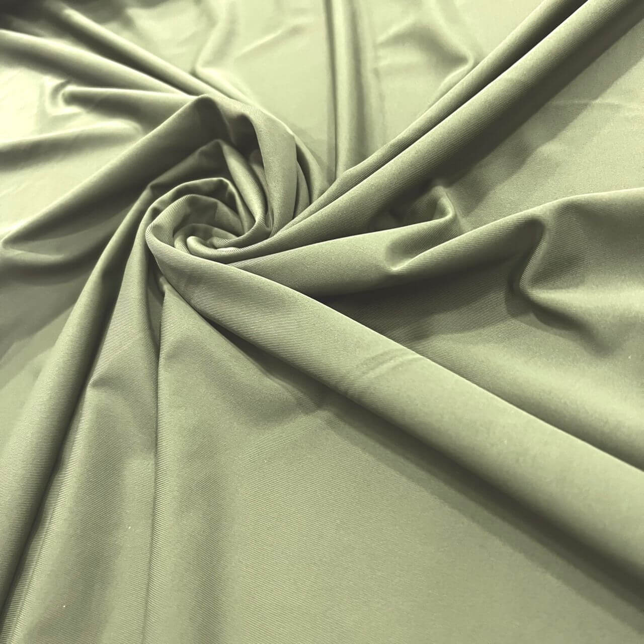 ♻️Poly Recycle Solid Light Olive Green Matte Finish Polyester Spandex  Fabric 4 Way Stretch By Yard for Swimwear (243-10)