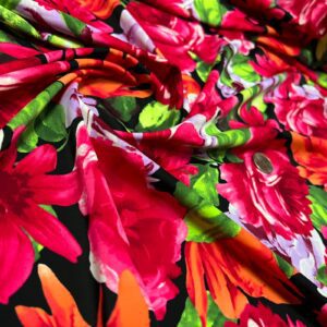 Spring Flowers Print Nylon Lycra Spandex Fabric 4 Way Strech by Yard for  swimwear dancewear dress gymwear (151-4)