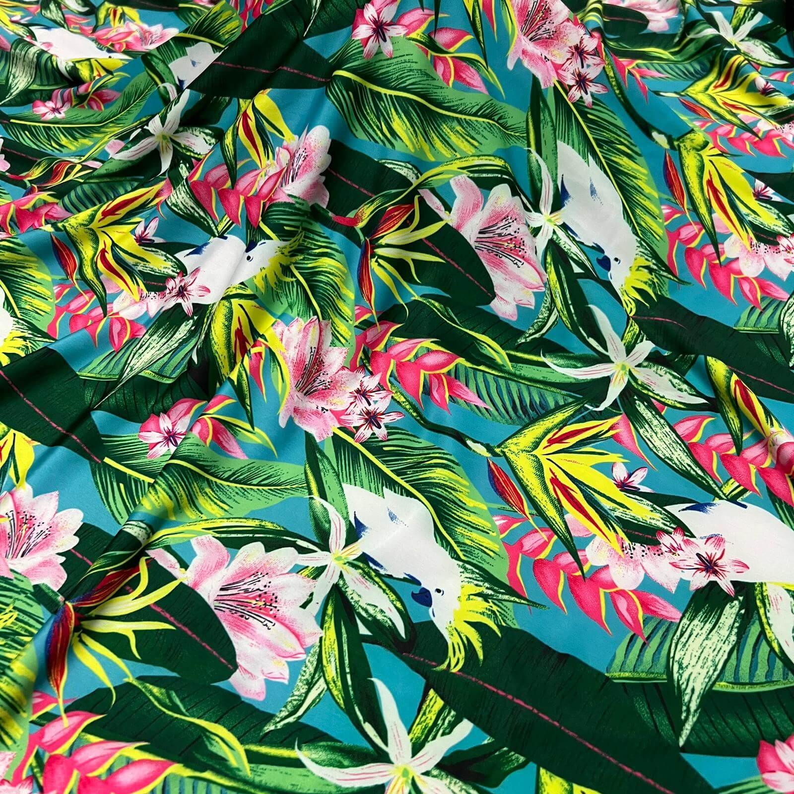Floral Print Nylon Lycra Spandex Fabric 4 Way Stretch by Yard (242