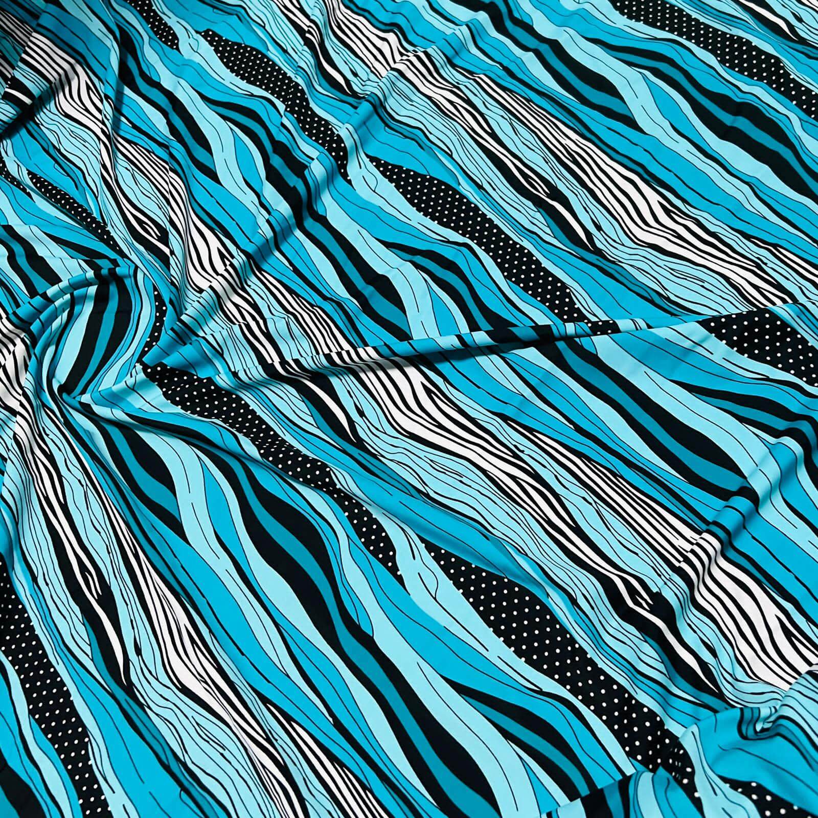 Abstract Stripe Print #844 Nylon Lycra Spandex 4 Way Stretch Swimwear Fabric BTY