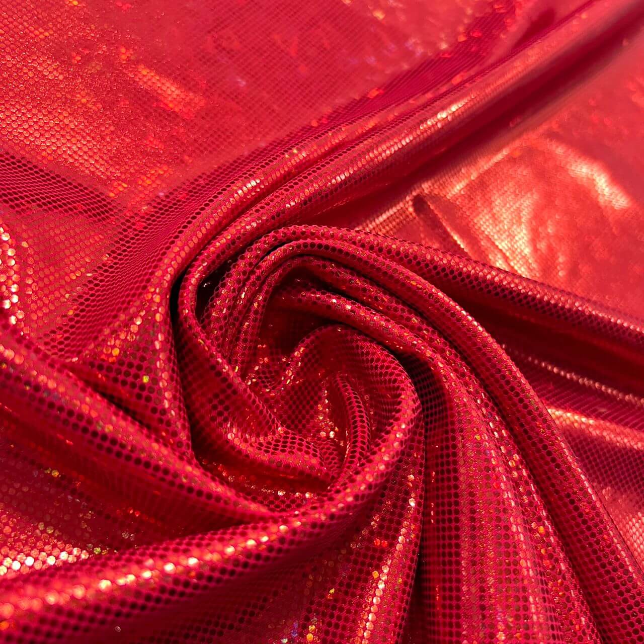 Vibrant Red Broken Glass Hologram Nylon Lycra Spandex Fabric 4 Way Stretch  By The Yard for swimwear dancewear sportwear dress (242-4) Spandex Fabric
