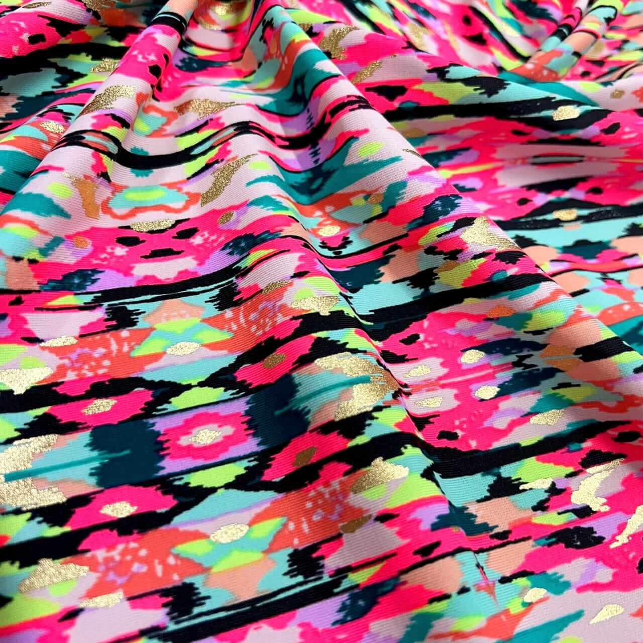 Neon Ethnic Print Nylon Spandex Fabric