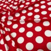 Vintage Red & White Big Polka Dots print Nylon Lycra Spandex Fabric 4 Way Stretch By Yard for swimwear dancewear gymwear sportwear dress (159-7)(40)