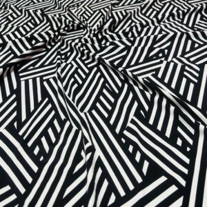 Ethnic Black and White Print Nylon Spandex Fabric 4 Way Stretch for swimwear dancewear gymwear sportwear dress skirt