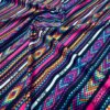 Ethnic Love Neon Purple Print Nylon Lycra Spandex Fabric 4 Way Stretch By Yard for swimwear dancewear gymwear sportwear dress
