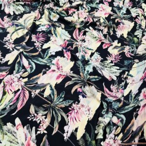 Vintage Flowers print Nylon Spandex Fabric 4 Way Strech by Yard for swimwear dancewear dress gymwear