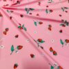Strawberries with Pink Background print  Nylon Lycra Spandex Fabric 4 Way Stretch By Yard(40)
