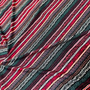Colored Ethnic Stripes Print Nylon Spandex Fabric 4 Way Stretch By Yard for swimwear dancewear gymwear sportwear dress skirt (38)