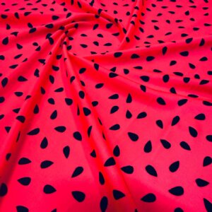 Watermelon Seeds print Nylon Lycra Spandex Fabric 4 Way Stretch By Yard(40)