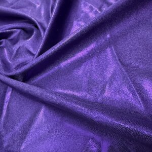 Purple Metallic Foil Nylon Lycra Spandex Fabric 4 Way Stretch By The Yard for swimwear dancewear sportwear dress