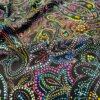 Multicolor Paisley with Black Background Print Nylon Spandex Fabric 4 Way Stretch for swimwear dancewear gymwear sportwear dress skirt