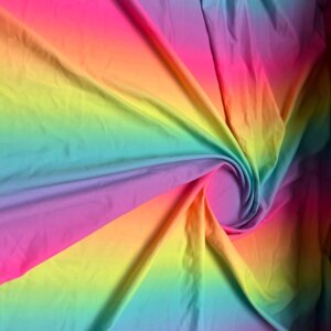 Pastel Rainbow Spandex Fabric, 4-Way Stretch Nylon Lycra by the Yard, Swimwear and Activewear Material for Dancewear, Costumes and Leggings